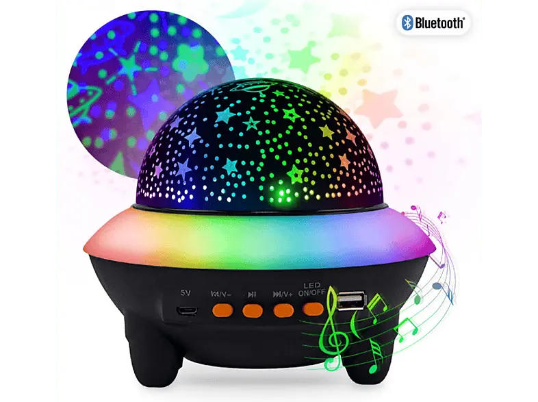 Patryfunlights Bluetooth UFO Starlight Party Lautsprecher; Bluetooth Lautsprecher