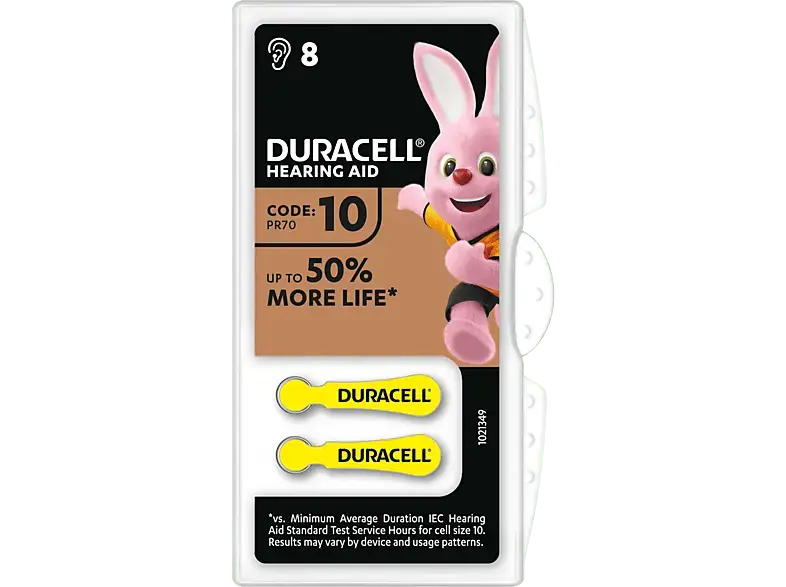 Duracell Größe 10 Hörgerätebatterien, 6er Pack; Hörgerätebatterie