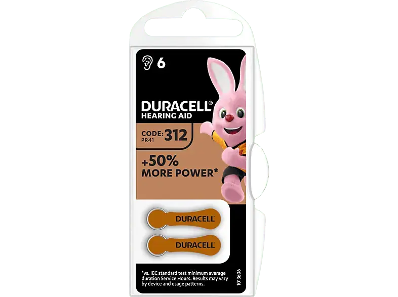 Duracell 312 6ER H&ouml;rger&auml;tebatterie; H&ouml;rger&auml;tebatterie