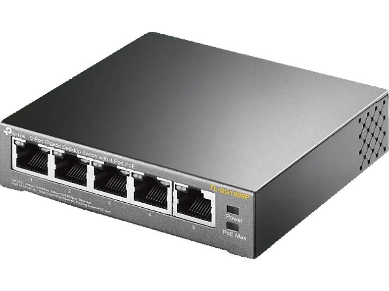 TP-Link TL-SG1000 Desktop Gigabit Switch, schwarz (TL-SG1005P)