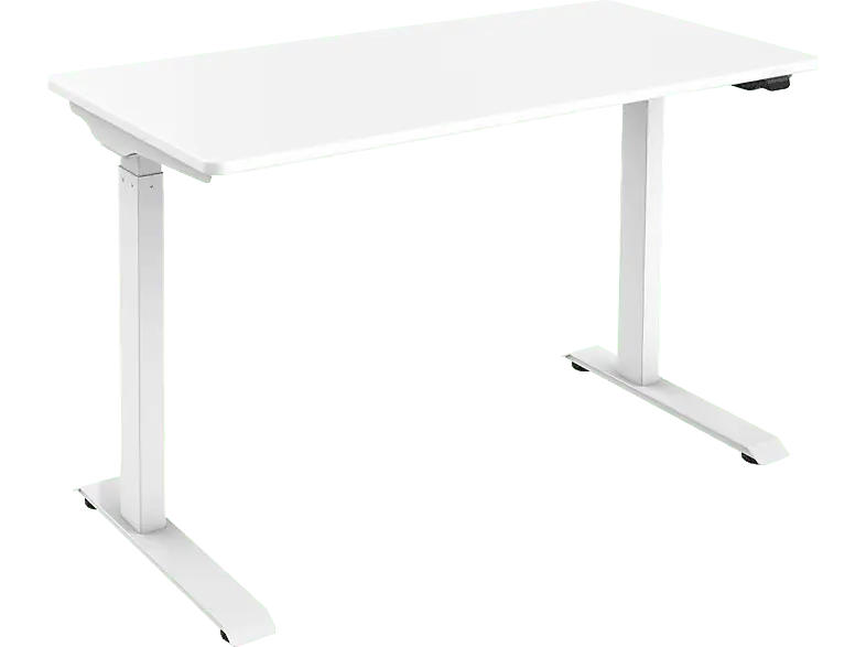 digitUS Elektrisch höhenverstellbarer Schreibtisch, Höhe 73-123cm, Platte 120x60cm, 50kg Belastung, Weiß
