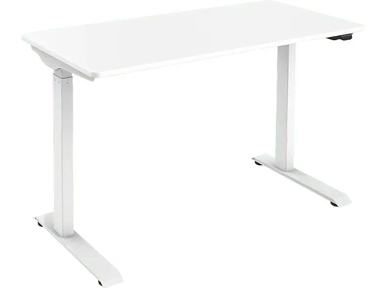 digitUS Elektrisch höhenverstellbarer Schreibtisch, Höhe 73-123cm, Platte 120x60cm, 50kg Belastung, Weiß