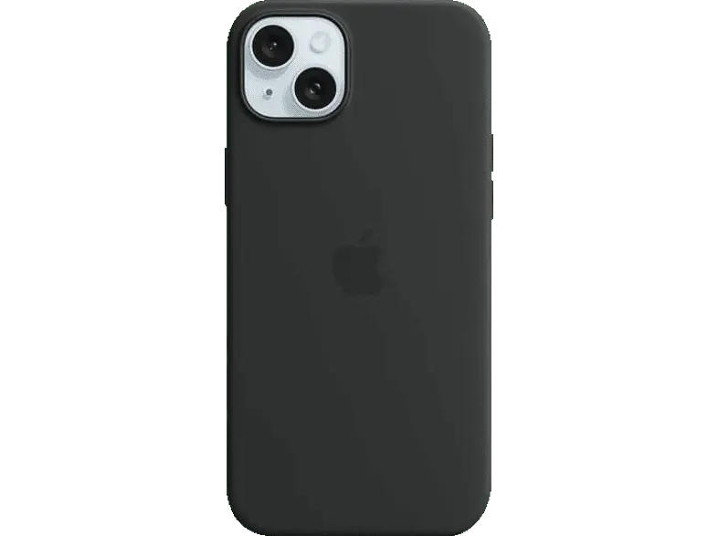 Apple Silikon Case mit MagSafe Backcover, für Apple iPhone 15 Plus, Black; Schutzhülle