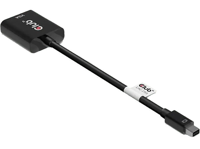 CLUB-3D Adapter Mini DisplayPort auf VGA, aktiv, M/F, 1200p/60Hz, Schwarz (CAC-2113)