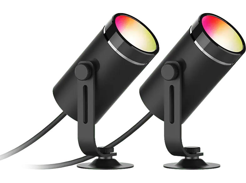 Deltaco Smarte RGB-Gartenbeleuchtung SH-GLK01 mit warmweißem Licht, Schwarz