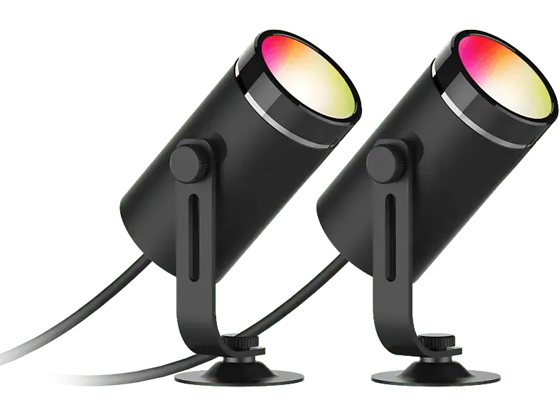 Deltaco Smarte RGB-Gartenbeleuchtung SH-GLK01 mit warmweißem Licht, Schwarz