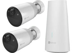 EZVIZ BC1-B2, Überwachungssystem (Anzahl Kameras: 2, für Innen + Außen, Nachtsichtfunktion, Netz-/Batteriebetrieb, Full-HD, Weiß)