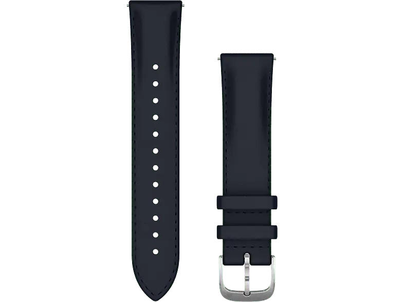 Garmin Schnellwechsel-Armband 20mm, Leder, Marineblau/Silber