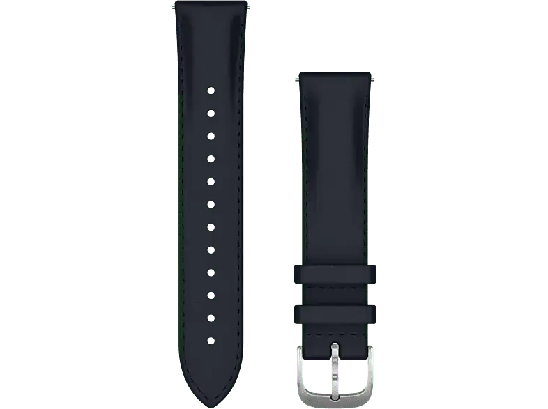 Garmin Schnellwechsel-Armband 20mm, Leder, Marineblau/Silber