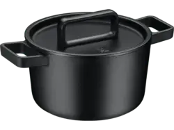 WMF Flavour Bräter (22 cm / 4.3l, alle Herdarten, Schwarz, Gusseisen mit emaillierter Oberfläche)