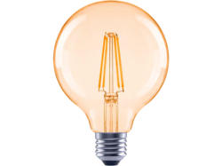 Xavax LED-Filament, E27, 680lm ersetzt 52W, Globelampe, G95, Amber, Warmweiß; LED-Lampe