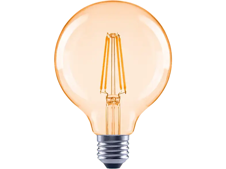 Xavax LED-Filament, E27, 680lm ersetzt 52W, Globelampe, G95, Amber, Warmweiß; LED-Lampe