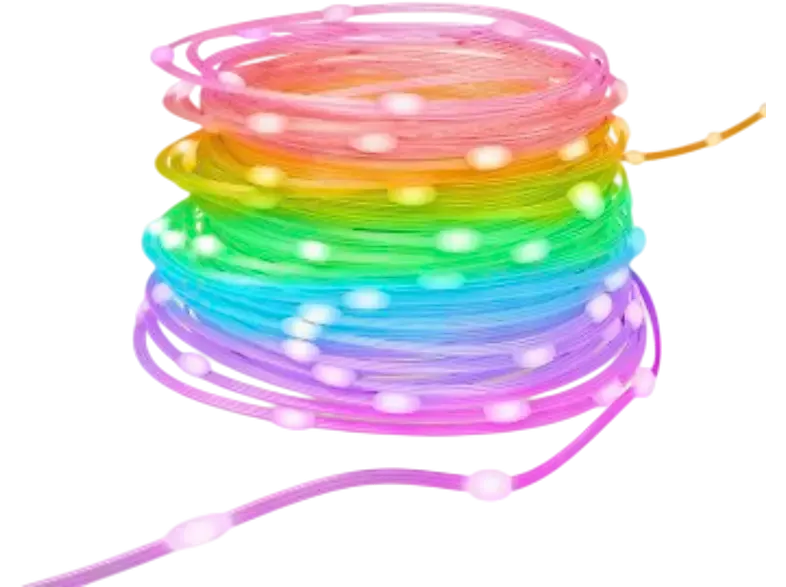 Hama 176660 Smarte LED Lichterkette, WLAN, Farbwechsel, dimmbar, außen IP65, 10m, bunt