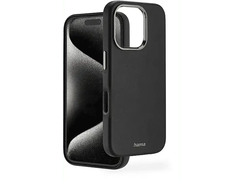 Hama Eco Premium Backcover, für Apple iPhone 16 Pro, Schwarz; Handyhülle