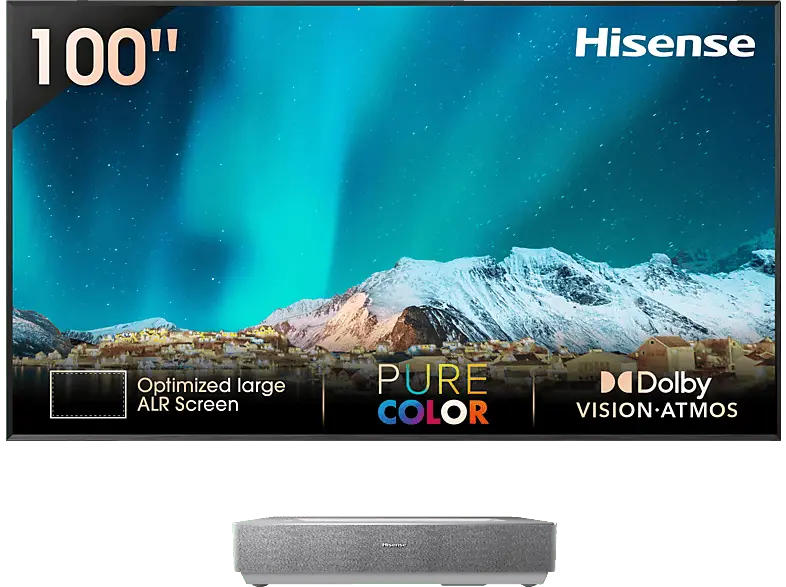 Hisense 100L5HD Laser TV inkl. Soft Daylight Screen; Beamer