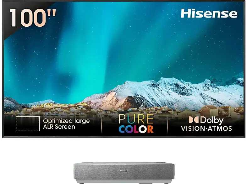 Hisense 100L5HD Laser TV inkl. Soft Daylight Screen; Beamer