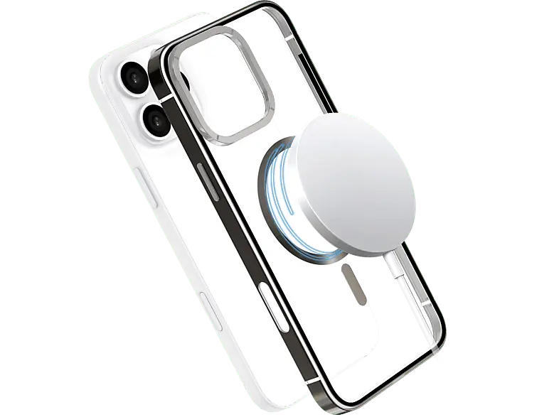 ISY ISC-7001 MagISY Backcover, für Apple iPhone 16 Pro, Transparent, Metallic; Handyhülle