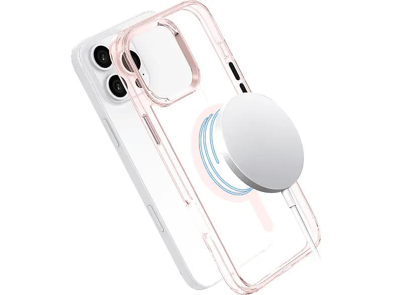 ISY ISC 1124 MagISY Backcover, für Apple iPhone 16 Pro Max, Clear pink; Handyhülle