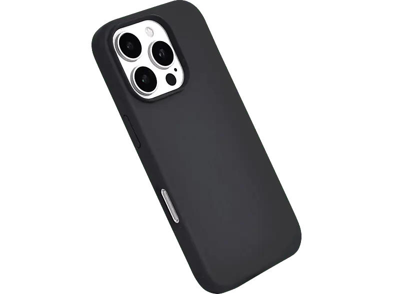 ISY ISC-2348 Silikon Backcover, für Apple iPhone 16 Pro, Schwarz; Handyhülle