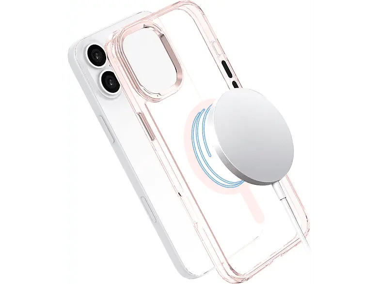ISY ISC 1122 MagISY Backcover, für Apple iPhone 16, Clear Pink; Handyhülle