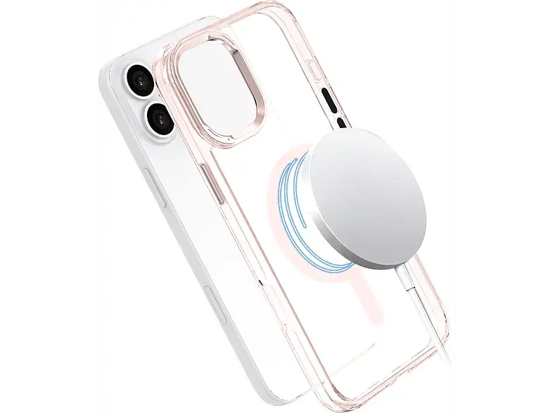 ISY ISC 1122 MagISY Backcover, für Apple iPhone 16, Clear Pink; Handyhülle