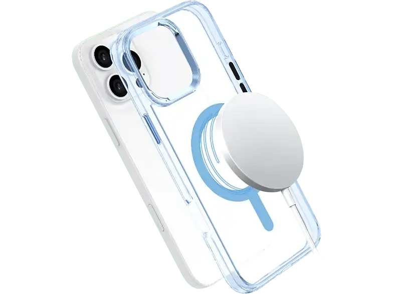 ISY ISC-1121 MagISY Backcover, für Apple iPhone 16 Pro Max, Transparent, Blau; Handyhülle