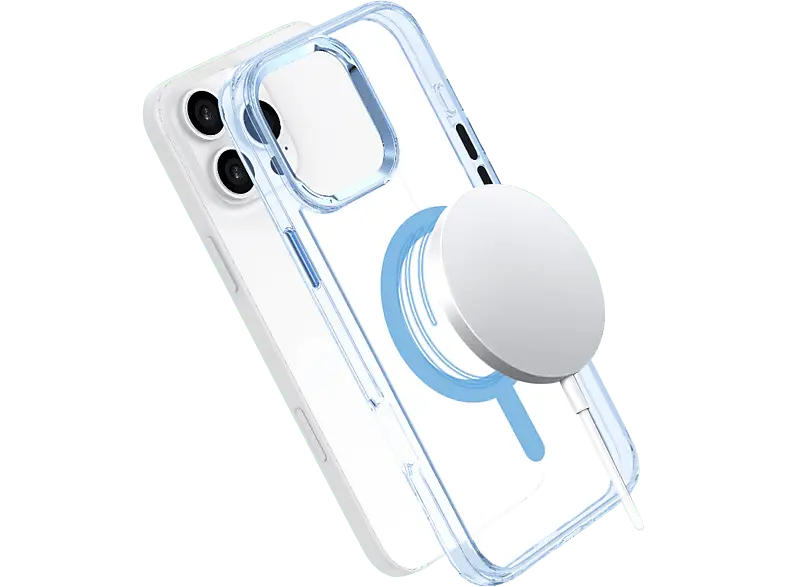 ISY ISC-1120 MagISY Backcover, für Apple iPhone 16 Pro, Transparent, Blau; Handyhülle