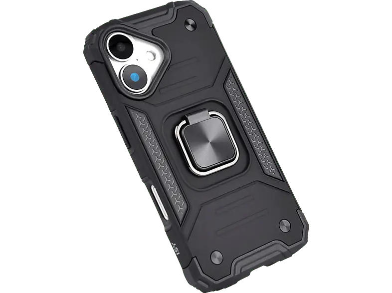 ISY ISC-6106 Rugged Case Backcover, für Apple iPhone 16, Schwarz; Handyhülle