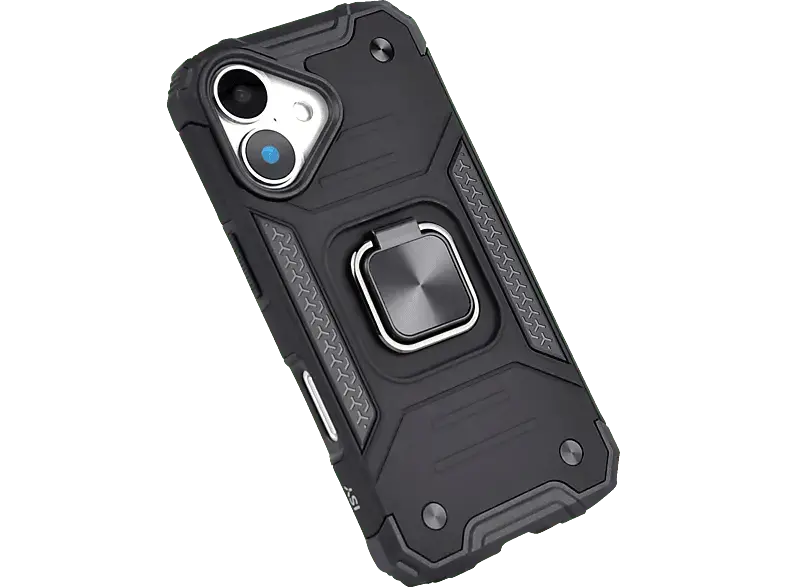 ISY ISC-6106 Rugged Case Backcover, für Apple iPhone 16, Schwarz; Handyhülle