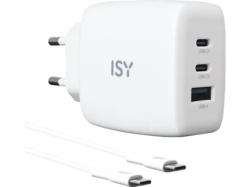 ISY IAC-5650-WT Ladegerät mit Kabel, Weiß; GaN Charger