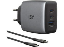 ISY IAC-5650-GY GAN Ladegerät mit Kabel, Grau