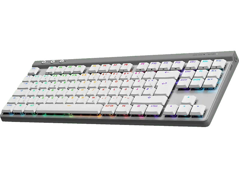 Logitech G G515 Lightspeed TKL Kabellose RGB Gaming Tastatur ohne Ziffernblock (Tactile), Lightsync RGB, DEU (Qwertz), Weiß