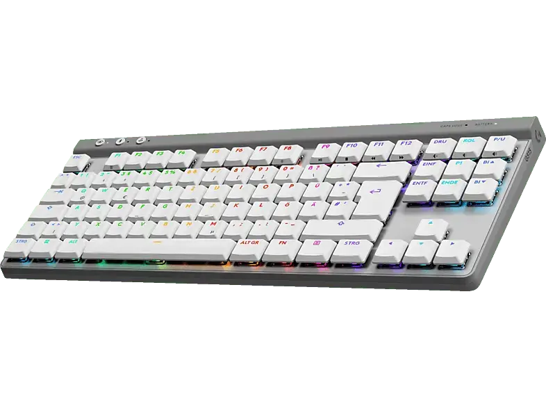 Logitech G G515 Lightspeed TKL Kabellose RGB Gaming Tastatur ohne Ziffernblock (Tactile), Lightsync RGB, DEU (Qwertz), Weiß