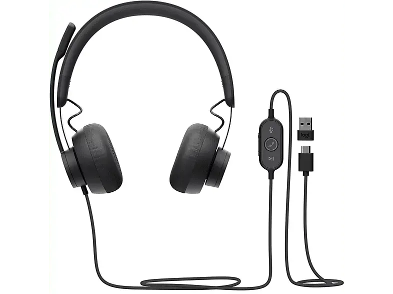 LOGITECH LOGITECH LOGI Zone 750, Kabelgebundener Kopfhörer, USB-Headset, Rauschunterdrückung, USB, Grau/Schwarz; Gaming Headset