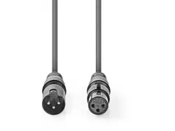 Nedis Balanced Audio-Kabel XLR 3-Pin Stecker - Buchse, 15m; XLR Audio Kabel