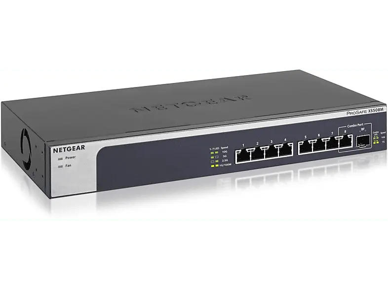 NETGEar Switch ProSafe XS500M Desktop 10G, 7x RJ-45, 1x RJ-45/SFP+, Grau