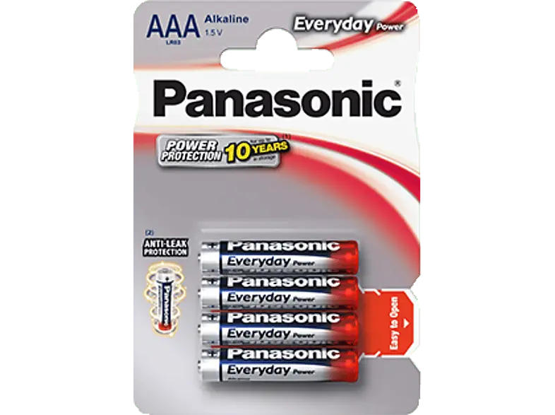 Panasonic Batterie LR03EPS/4BP Everyday Power Alkaline AAA, 4ER Pack