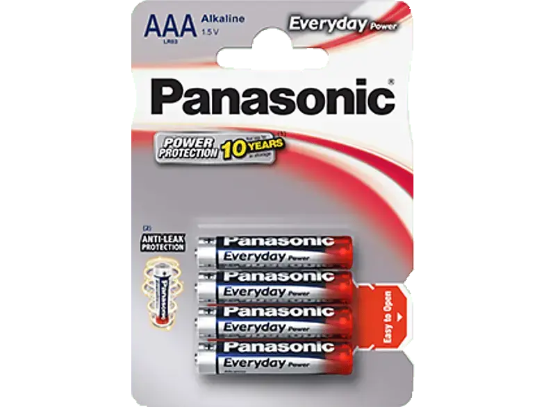 Panasonic Batterie LR03EPS/4BP Everyday Power Alkaline AAA, 4ER Pack