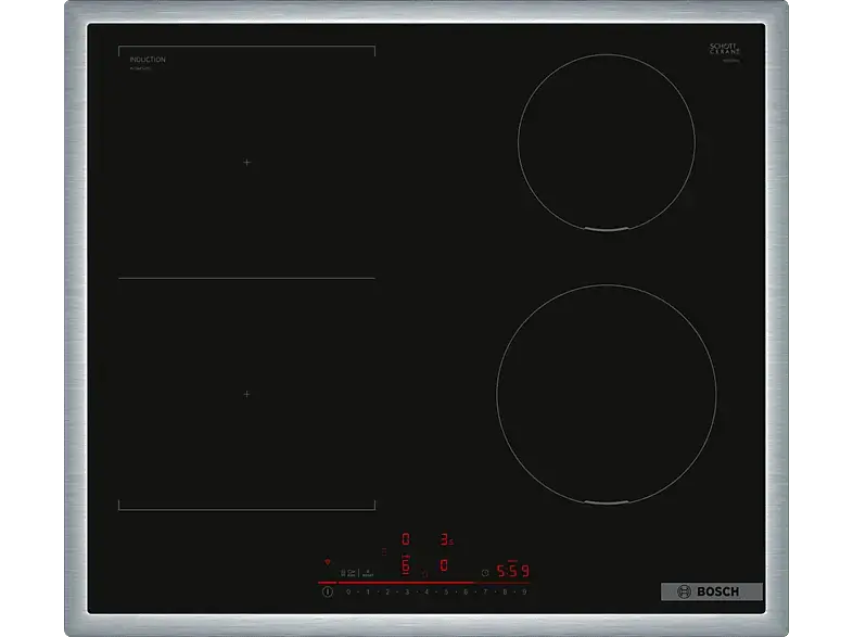 Bosch PVS645HB1E Induktionskochfeld (583 mm breit, 4 Kochfelder, Glaskeramik, Autarkes Kochfeld)