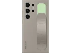 Samsung Standing Grip Case Flip Cover, für Samsung Galaxy S24 Ultra, Taupe; Handyhülle