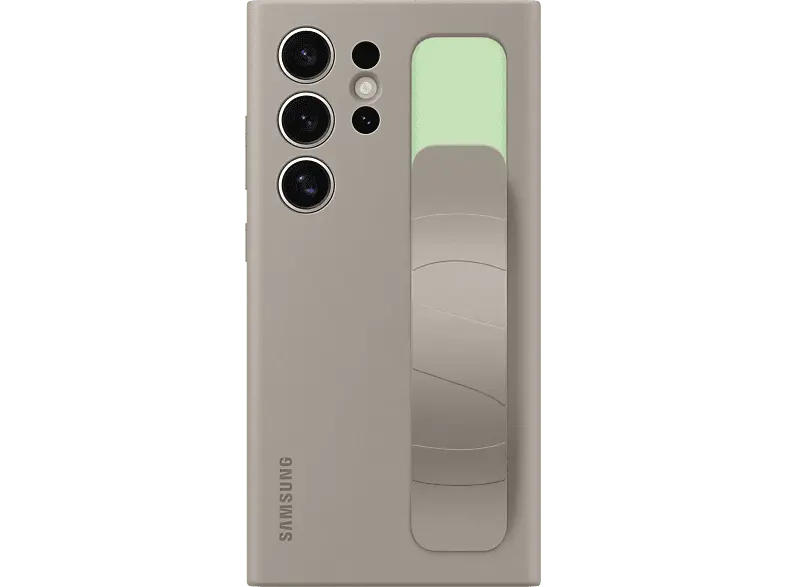 Samsung Standing Grip Case Flip Cover, für Samsung Galaxy S24 Ultra, Taupe; Handyhülle