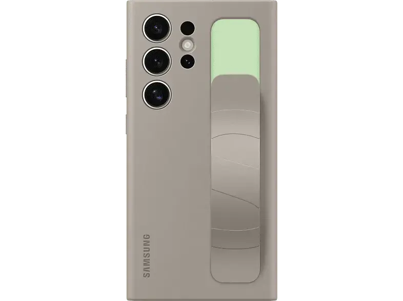 Samsung Standing Grip Case Flip Cover, für Samsung Galaxy S24 Ultra, Taupe; Handyhülle