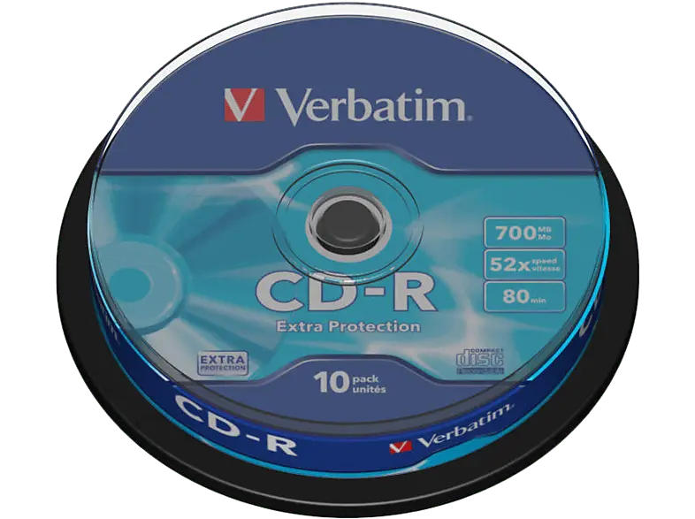 VERBatIM Rohlinge Extra Protection CD-R 80min/700MB 52x, 10er-Spindel (43437)