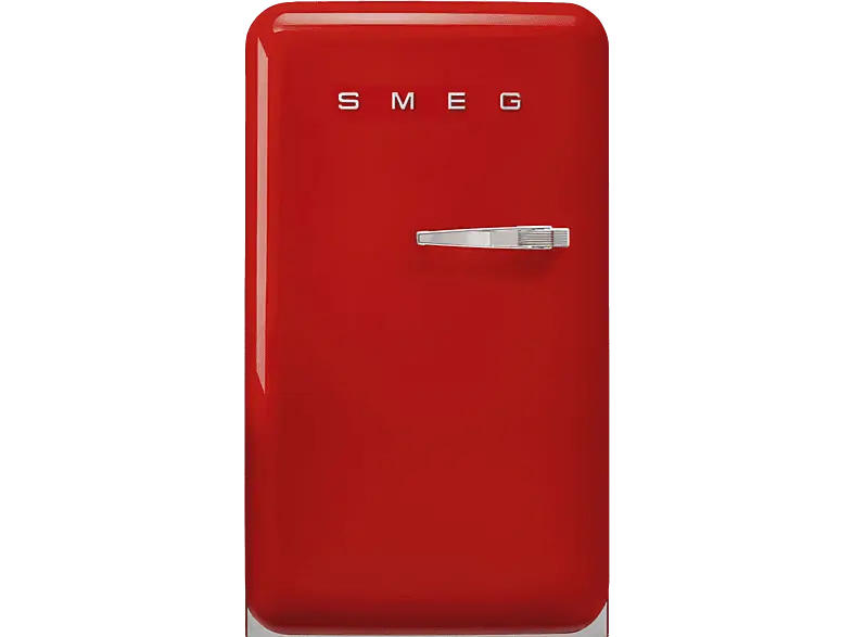 Smeg FAB10HRRD6 50's Style Kühlschrank mit Türanschlag Links (D, 970 mm hoch, Rot, 135 l)