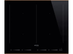 Smeg SIM6644R Dolce Stil Novo Induktionskochfeld (600 mm breit, 4 Kochfelder, Glaskeramik, Autarkes Kochfeld)