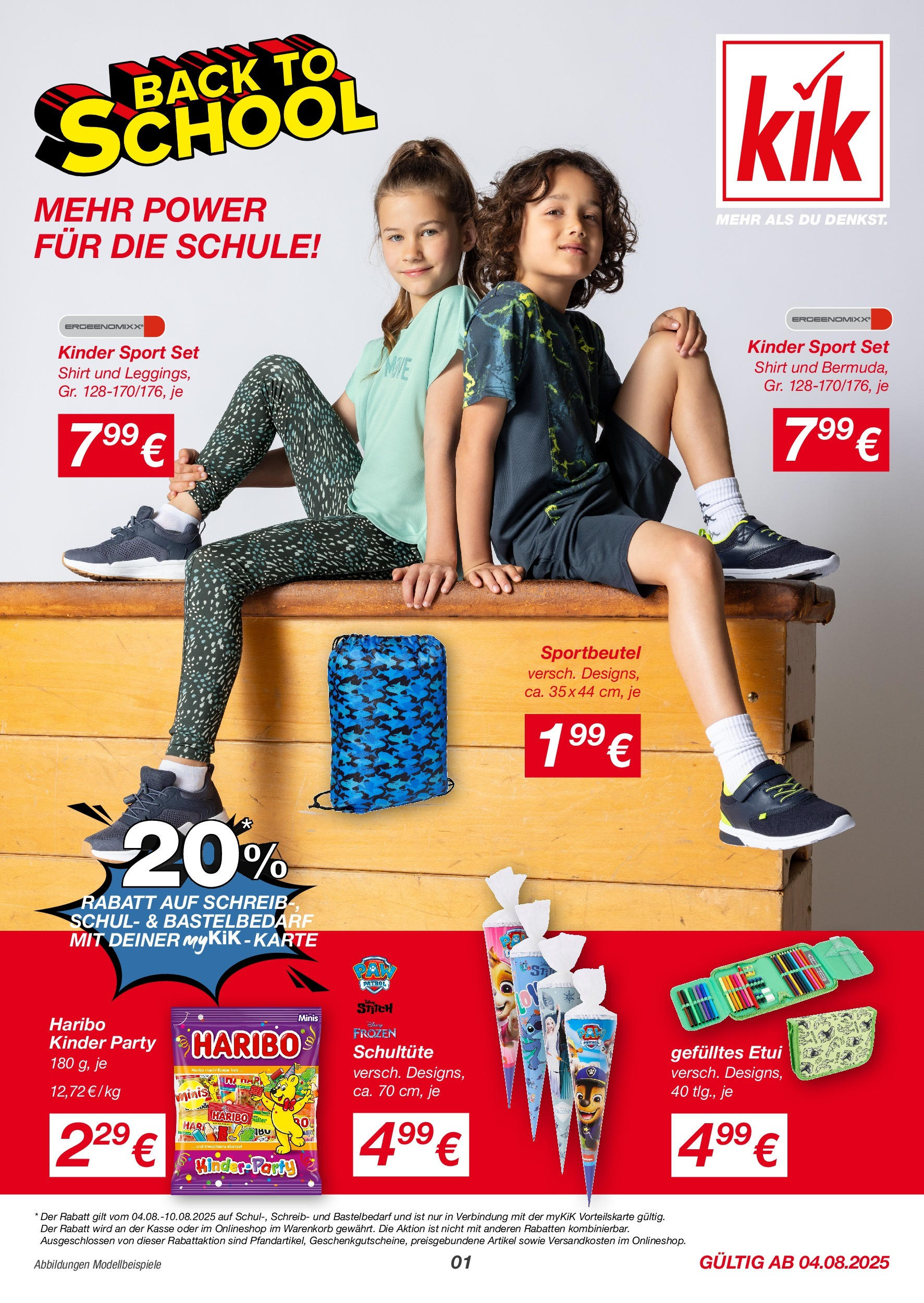 Kik Prospekt (ab 04.08.2025) zum Blättern | Seite: 1 | Produkte: Shirt, Haribo