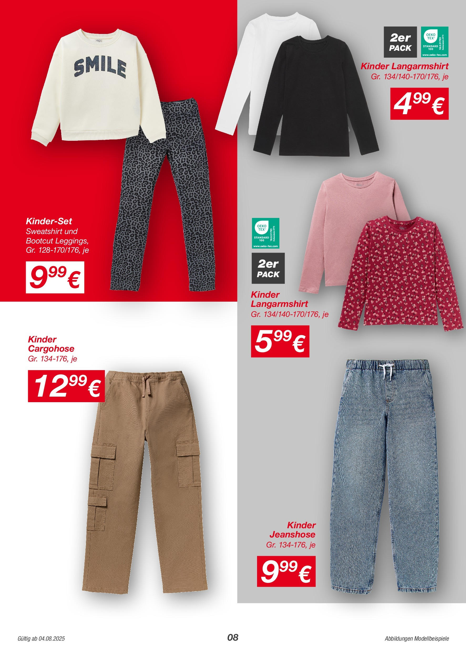 Kik Prospekt (ab 04.08.2025) zum Blättern | Seite: 8 | Produkte: Sweatshirt, Langarmshirt, Cargohose