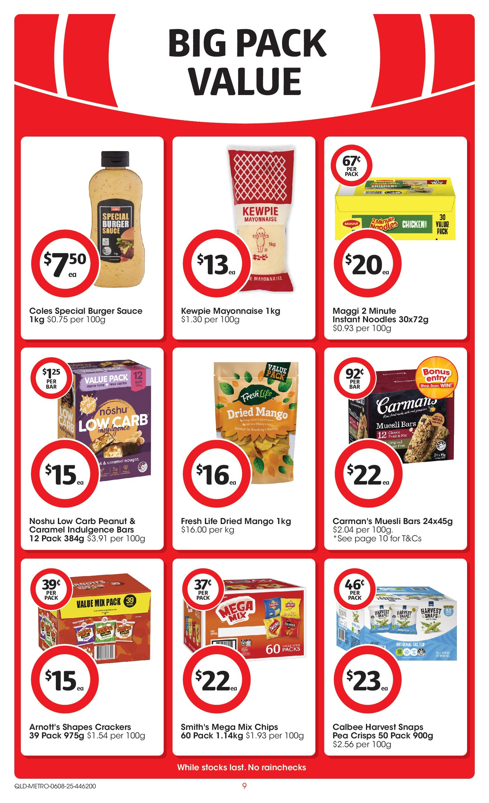 Coles catalogue from 06/08/2025 > Big discounts | Page: 9 | Products: Crackers, Mayonnaise, Sauce, Pea Coles catalogue valid from 06/08/2025 > Online Australia | Page: 9 | Products: Crackers, Mayonnaise, Sauce, Pea