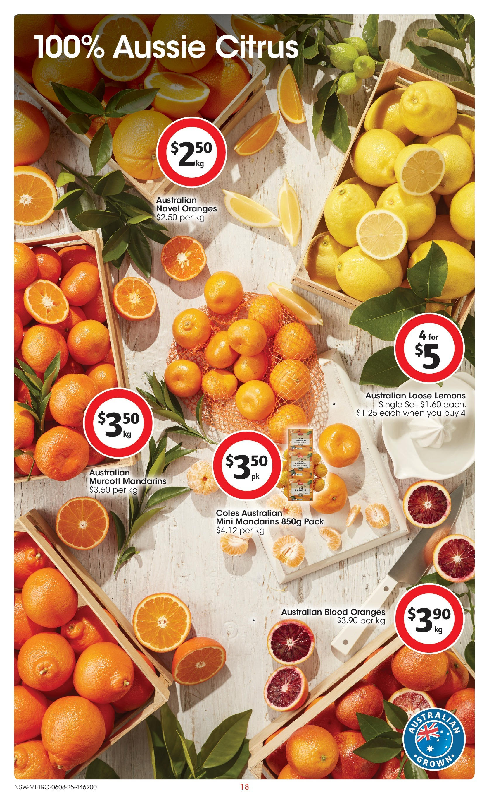﻿﻿Coles catalogue valid from 06/08/2025 > Online Australia | Page: 18 | Products: Oranges, Mandarins
