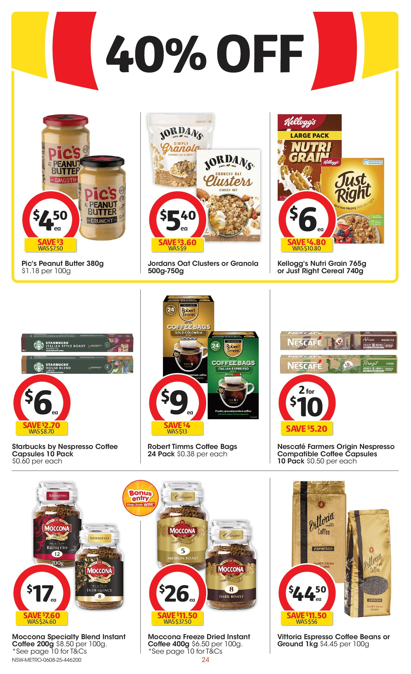 ﻿﻿Coles catalogue valid from 06/08/2025 > Online Australia | Page: 24 | Products: Butter, Coffee, Granola, Nescafe